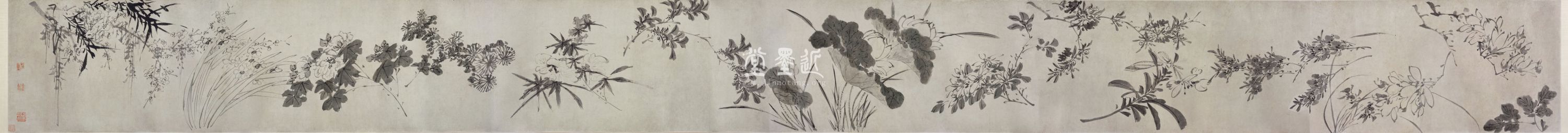 陳淳　花卉圖及草書牡丹詩（丁酉年[1537]作）