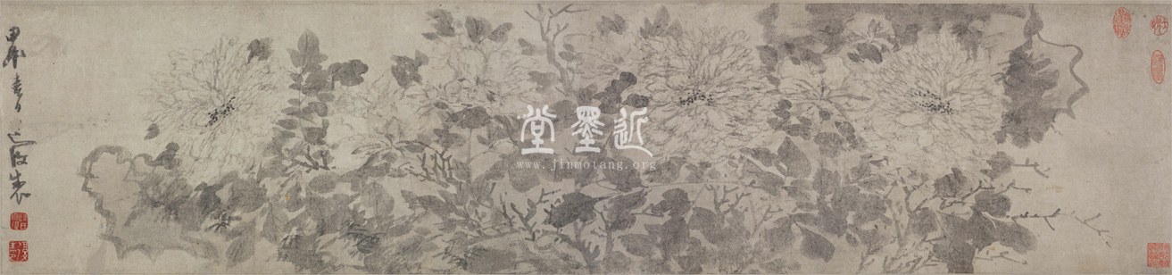 陳淳　牡丹圖及草書題花詩（甲辰年[1544]作）