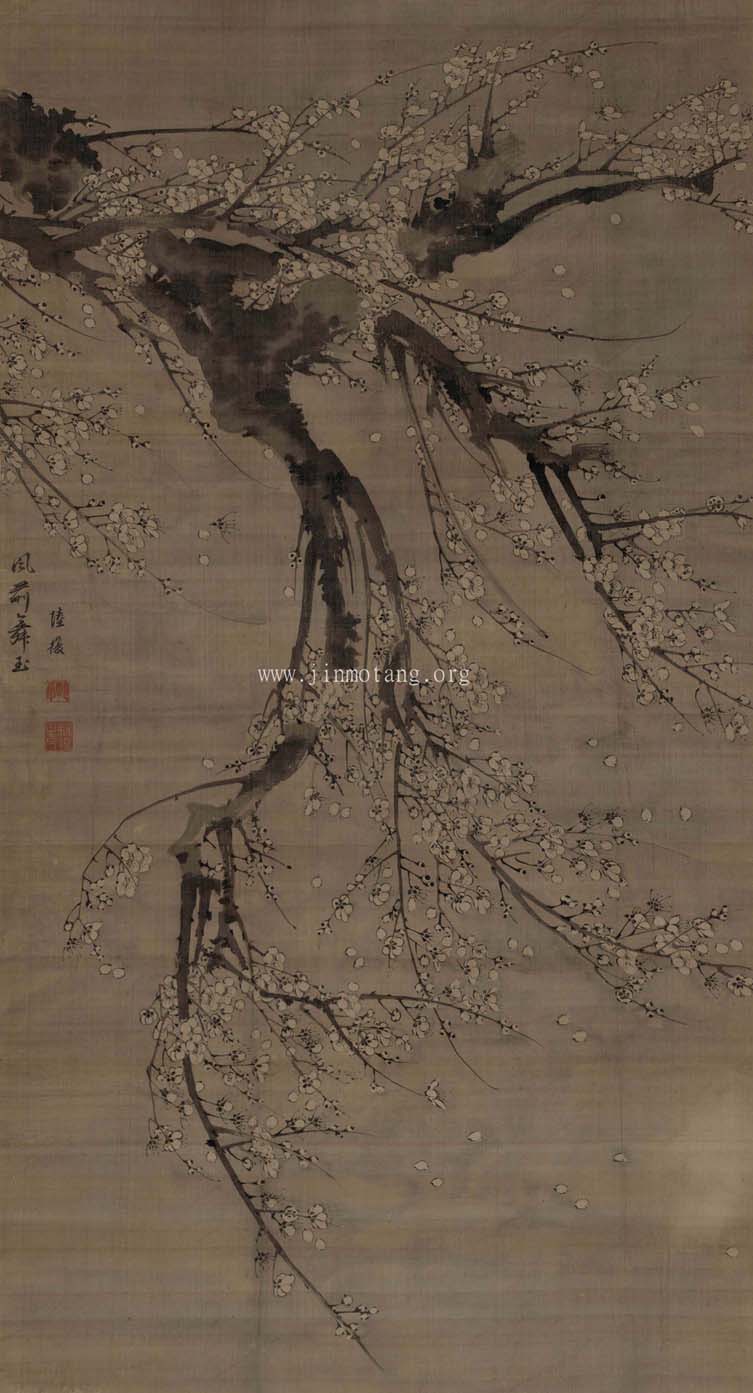 陸復 《風前舞玉》梅花圖