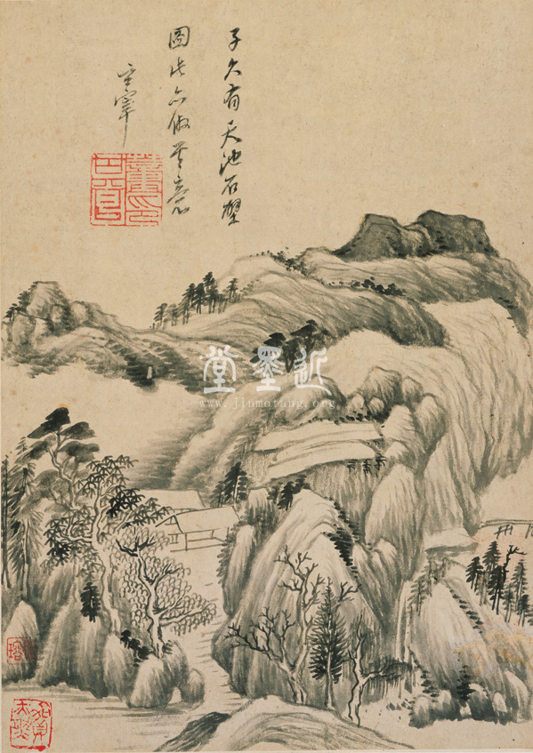 董其昌　仿《天池石壁圖》山水